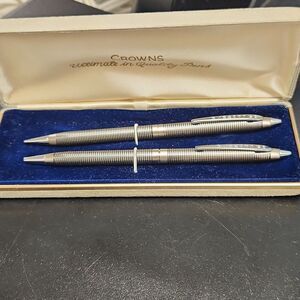 Crowns Pen & Pencil Set with Case